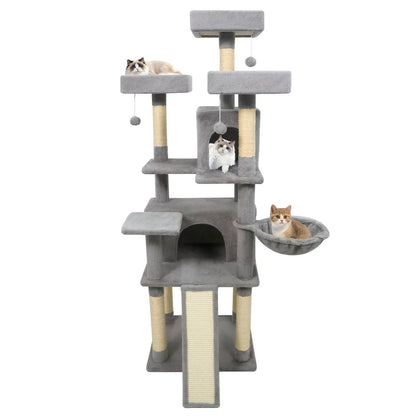65 Inch Cat Tree Multi Level Perches and Condos