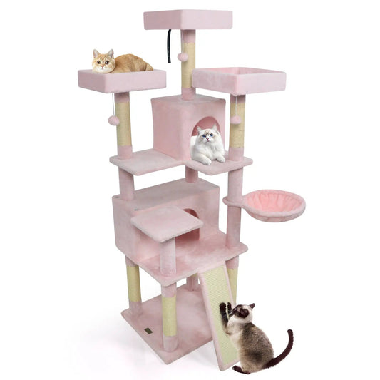 65 Inch Cat Tree Multi Level Perches and Condos