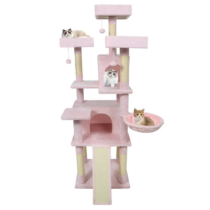 65 Inch Cat Tree Multi Level Perches and Condos