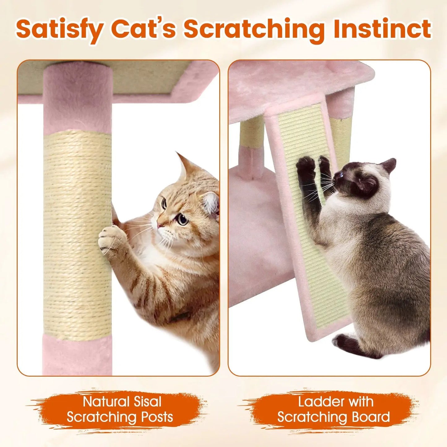 65 Inch Cat Tree Multi Level Perches and Condos