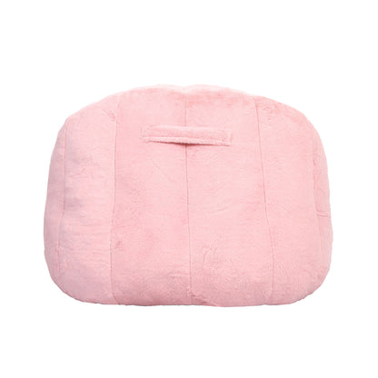 Pink plush beanbag chair with armrests, high-density foam filling, HouseOfZazla armchair on Tampa Home & Garden Store