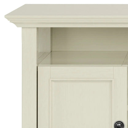 Amherst TV stand handcrafted by Unique Piece Furniture in cream finish with crown molding on Tampa Home & Garden Store