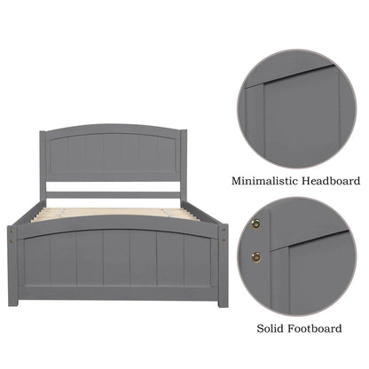 Platform Bed and Headboard With Footboard Slats