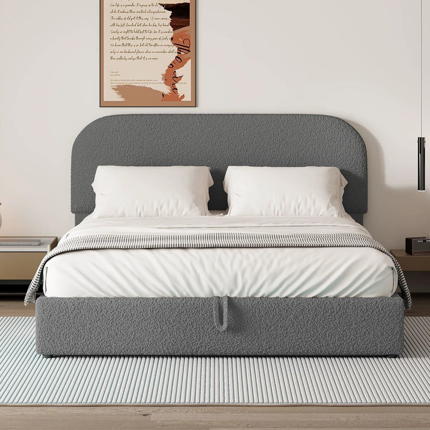 Upholstered Platform Bed With Hydraulic Storage