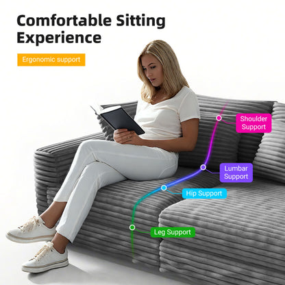 Convertible Sofa With Deep Seat and Pillows