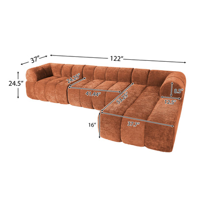 Modern L Shaped Sectional Sofa and Chaise Lounge