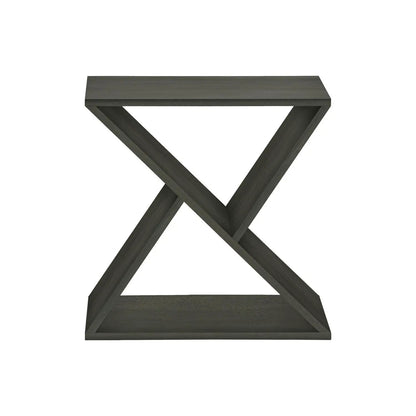 Accent Side Table by Unique Piece Furniture, dark wood finish with crisscross X-frame legs on Tampa Home & Garden Store