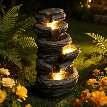 Outdoor Resin Waterfall Fountain for Garden
