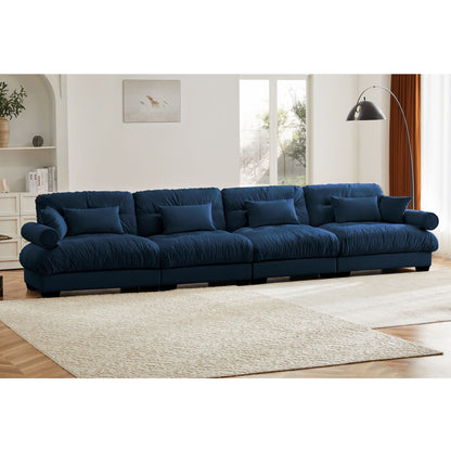 Super Comfort Oversized Modular Sectional Sofa deep blue L-shaped couch HouseOfZazla on Tampa Home & Garden Store