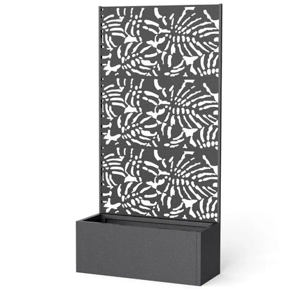 Trellis planter with spacious black metal box and efficient drainage, cutout panel on Tampa Home & Garden Store