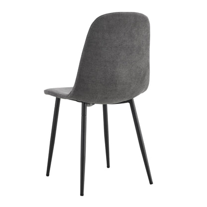 HouseOfZazla modern medieval style cushioned side chair in gray fabric with black metal legs on Tampa Home & Garden Store