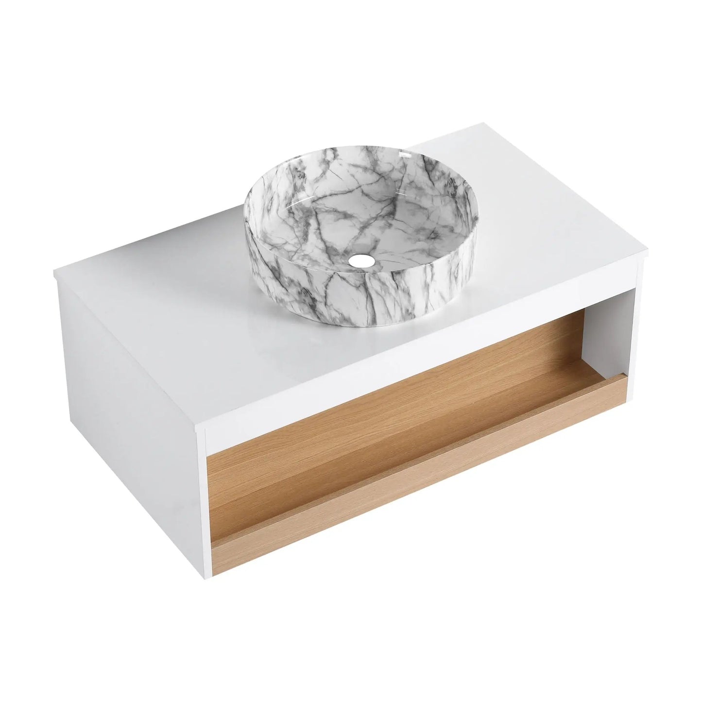 Floating Bathroom Vanity with Vessel Sink