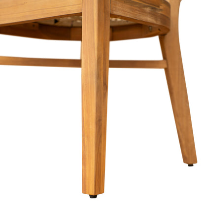 Netro acacia wood outdoor dining chair leg in light brown finish HouseOfZazla on Tampa Home & Garden Store