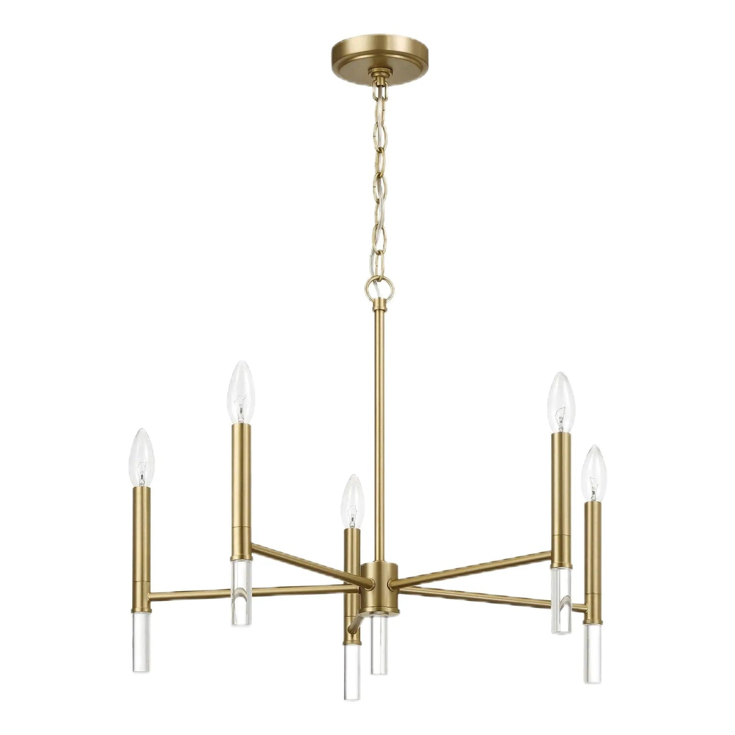 Courtyard 5 Light Candle Chandelier Clear Gold