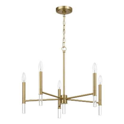 Courtyard 5 Light Candle Chandelier Clear Gold