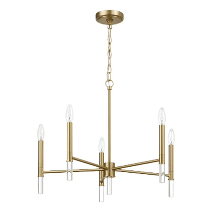 Courtyard 5 Light Candle Chandelier clear gold finish by HouseOfZazla on Tampa Home & Garden Store