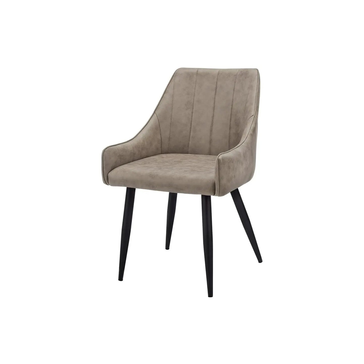 Upholstered Side Dining Chair beige with black tapered legs by Unique Piece Furniture on Tampa Home & Garden Store