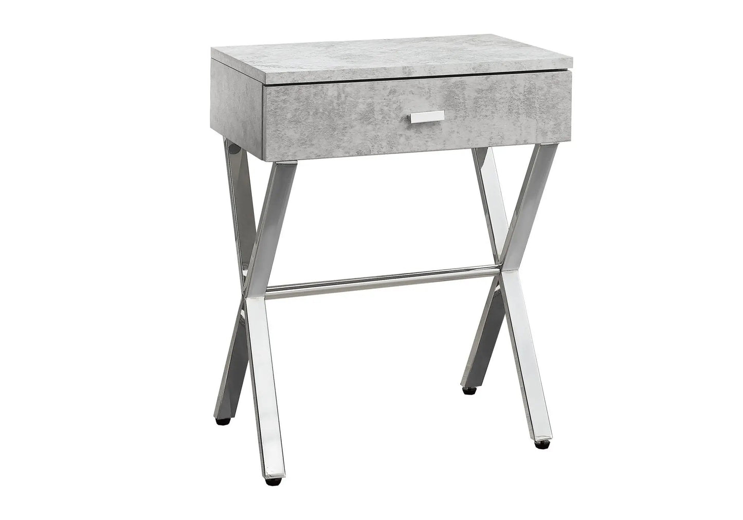 Accent Side X Table Storage Drawer Modern