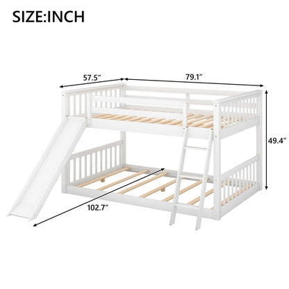 Bunk Bed with Convertible Slide and Ladder, white wooden frame by Unique Piece Furniture on Tampa Home & Garden Store