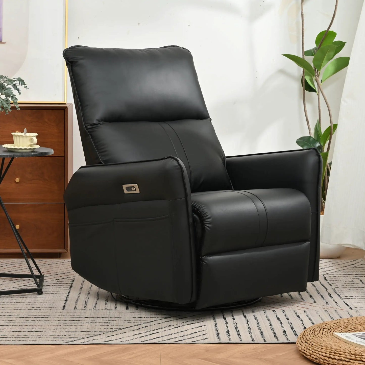270 Degree Power Swivel Rocker Recliner With USB
