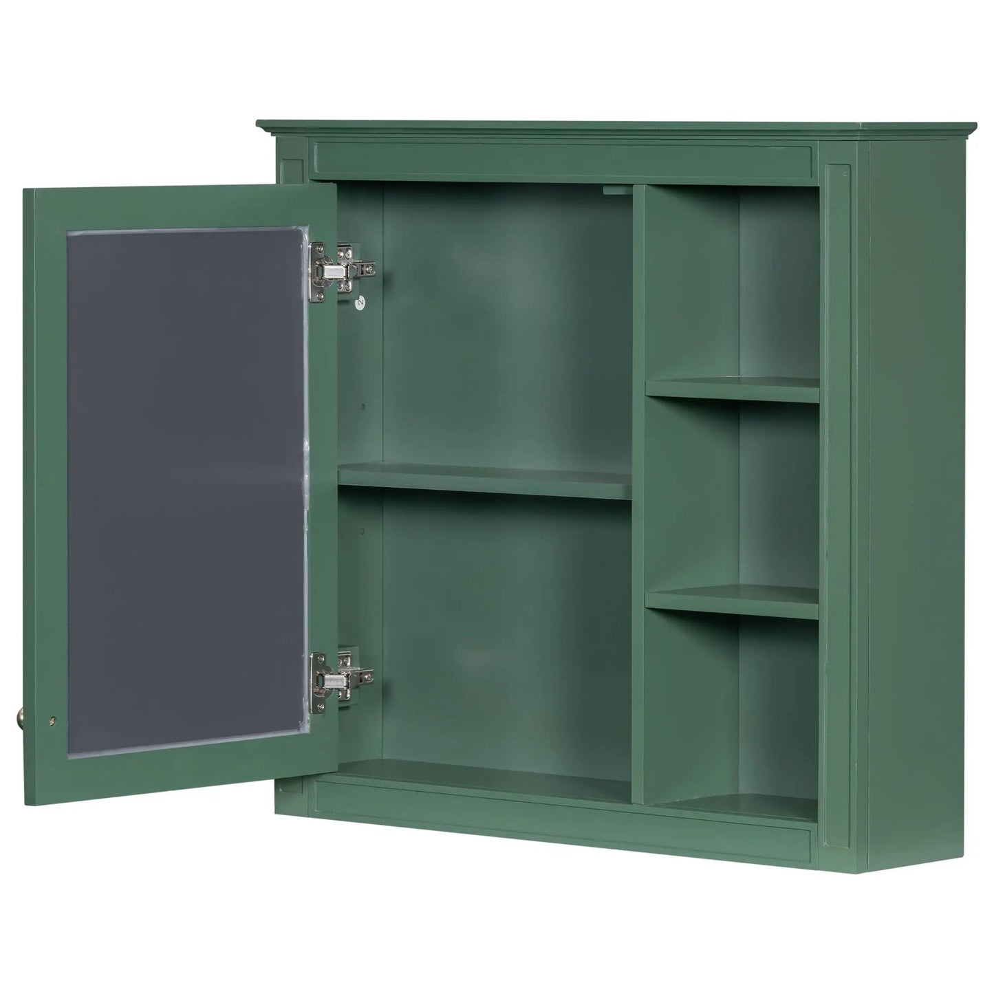Wall Mounted Cabinet With Mirror and Open Shelves
