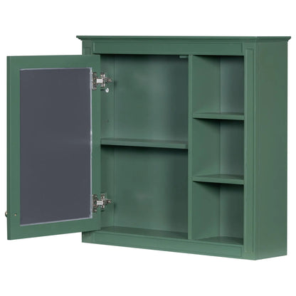 Wall Mounted Cabinet With Mirror and Open Shelves