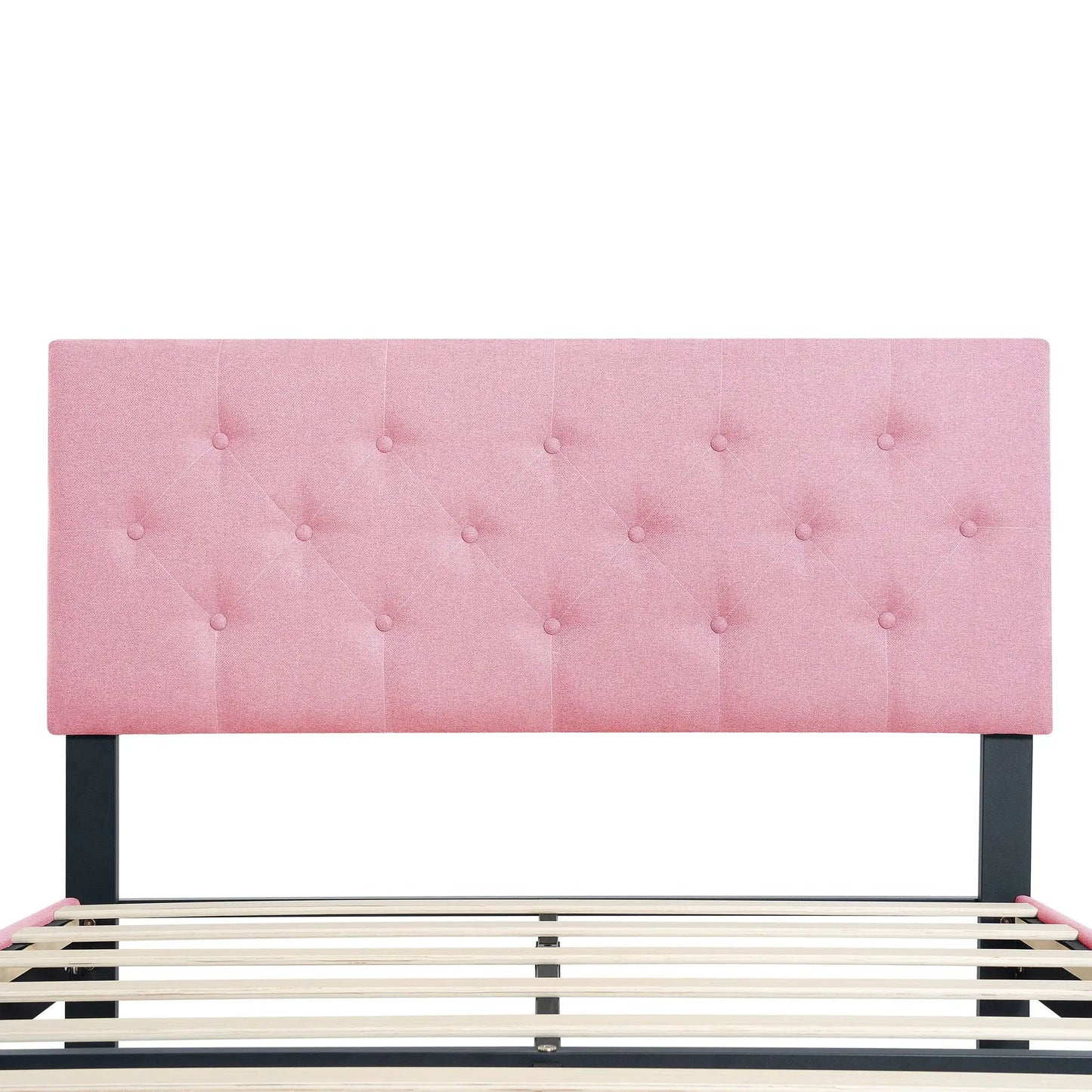Modern Upholstered Platform Bed Tufted Headboard