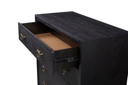 5 Drawer Chest With Solid Wood Elm Veneers