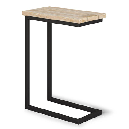 Skyler C Side Handcrafted Table by Unique Piece Furniture with weathered oak top and black metal base on Tampa Home & Garden Store