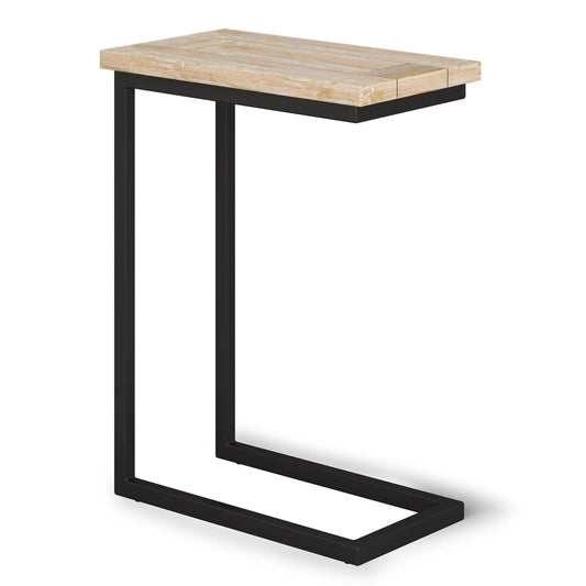 Skyler C Side Handcrafted Table by Unique Piece Furniture with weathered oak top and black metal base on Tampa Home & Garden Store