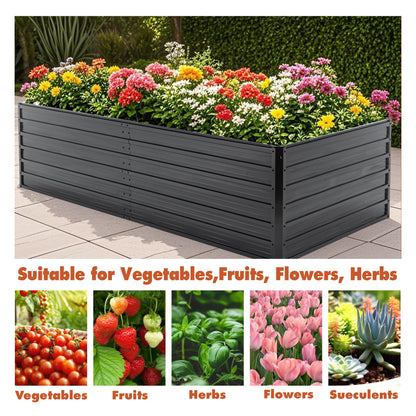 Galvanized Metal Raised Garden Bed for Outdoors