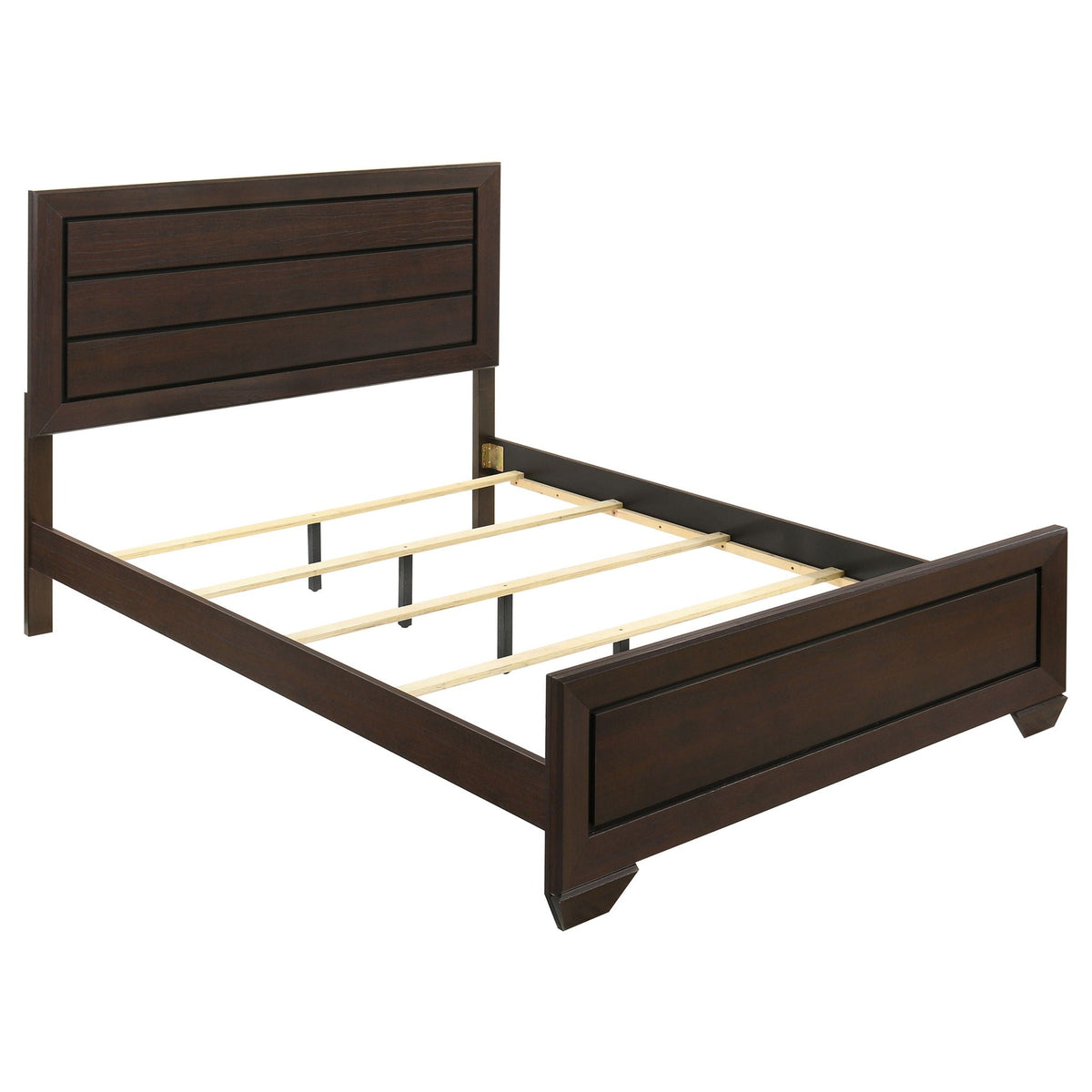 Harrison Queen Panel Bed dark brown wood finish by HouseOfZazla panel bed frame on Tampa Home & Garden Store