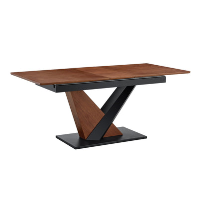 Dining Table Dark Walnut with cross geometric legs by HouseOfZazla on Tampa Home & Garden Store