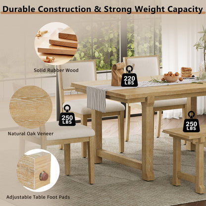 Rubber Wood Six Piece Kitchen and Dining Set
