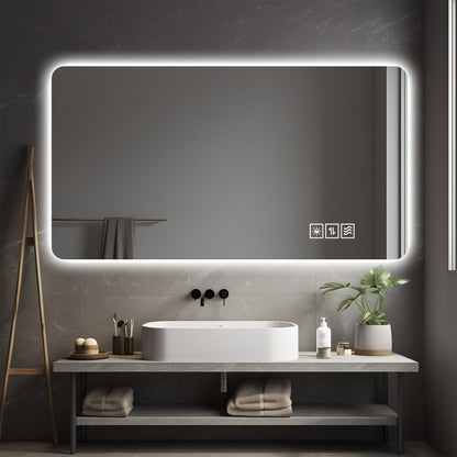 Wall-mounted full-length makeup mirror HouseOfZazla with LED edge lighting and 3 color lighting on Tampa Home & Garden Store