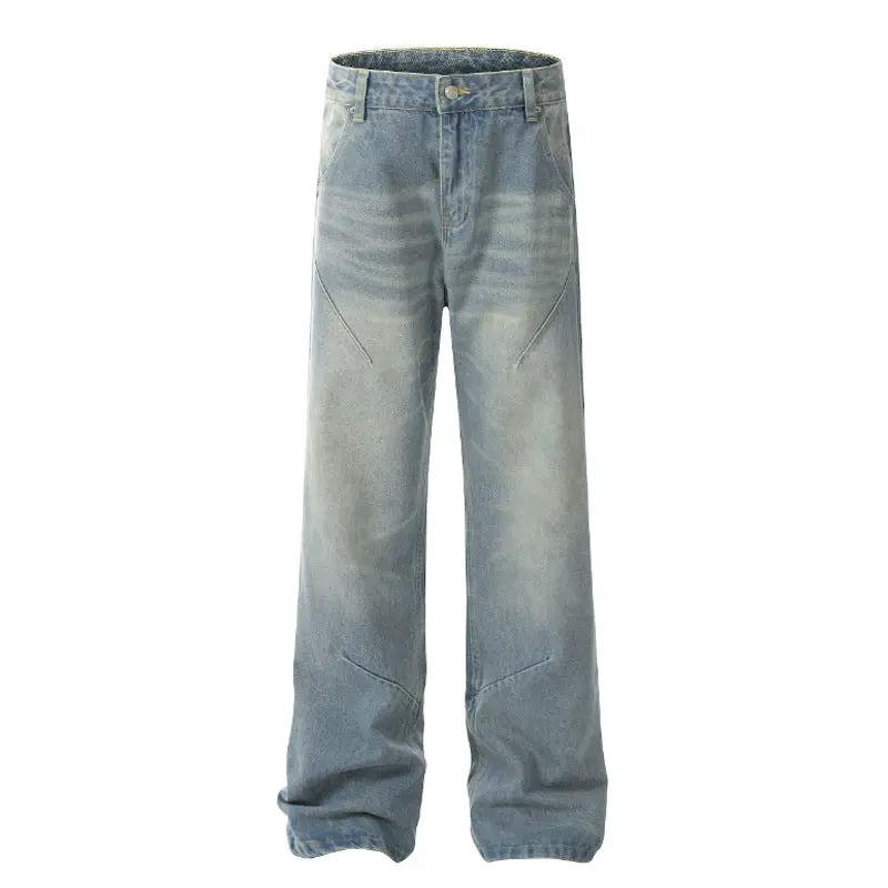 Washed distressed jeans, straight loose blue denim by FLIPSTYLEZLLC on Tampa Home & Garden Store