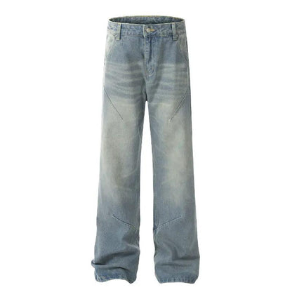 Washed distressed jeans, straight loose blue denim by FLIPSTYLEZLLC on Tampa Home & Garden Store