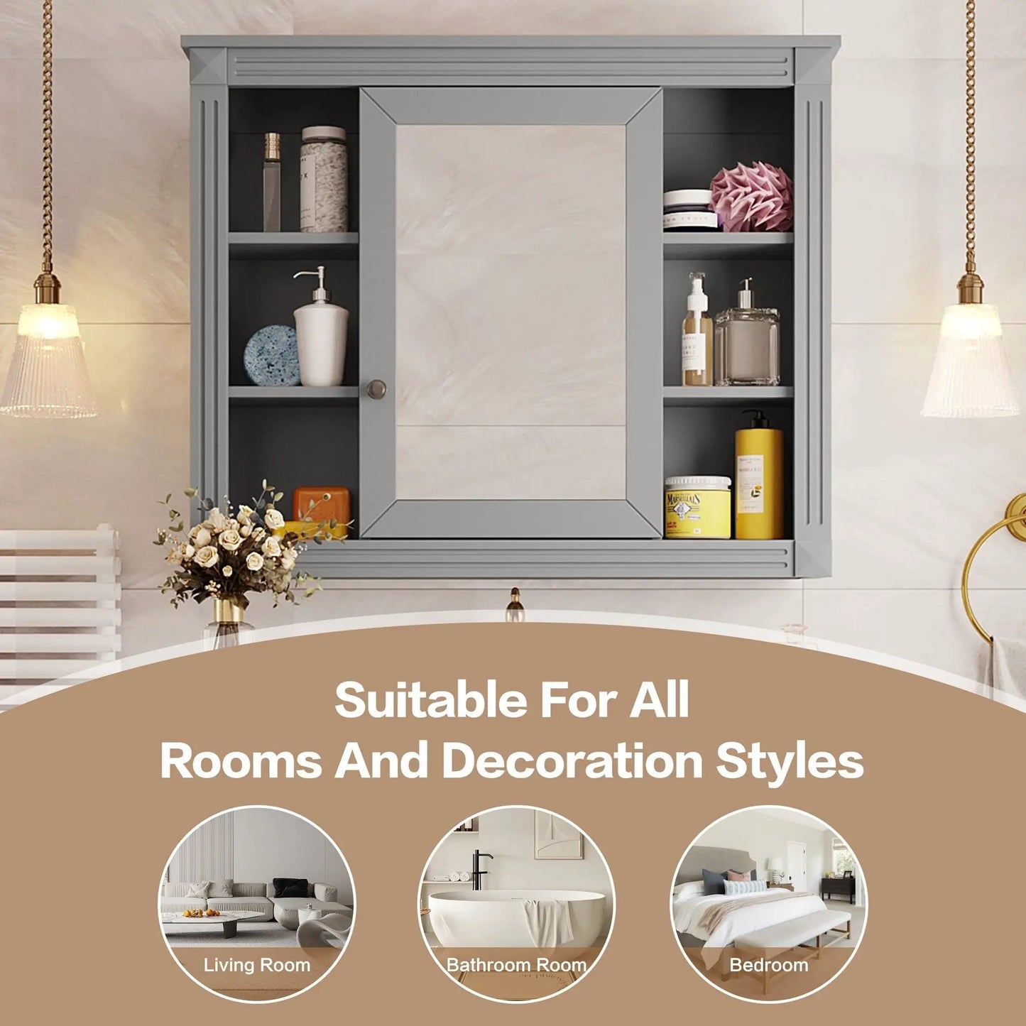 Wall Mounted Bathroom Storage Cabinet With Mirror