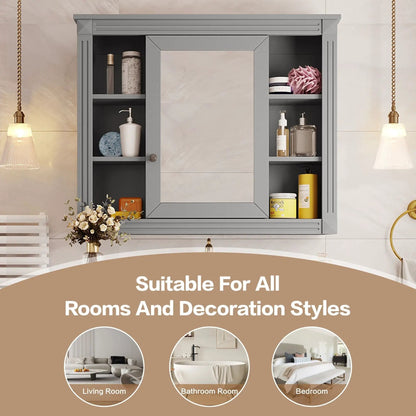 Wall Mounted Bathroom Storage Cabinet With Mirror