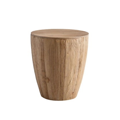 Vintage Style Barrel Coffee Table with Storage in natural wood grain on Tampa Home & Garden Store