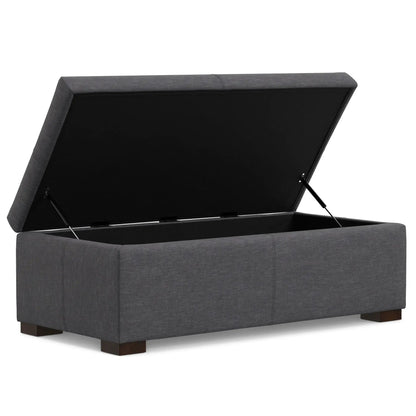 Gabbie gray upholstered storage ottoman with lift-top lid by Unique Piece Furniture on Tampa Home & Garden Store
