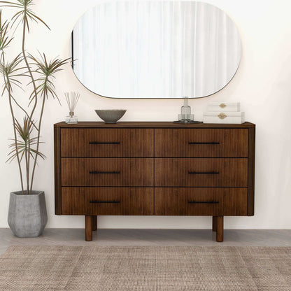 Brown 6-Drawer Dresser, walnut finish, solid wood by HouseOfZazla on Tampa Home & Garden Store