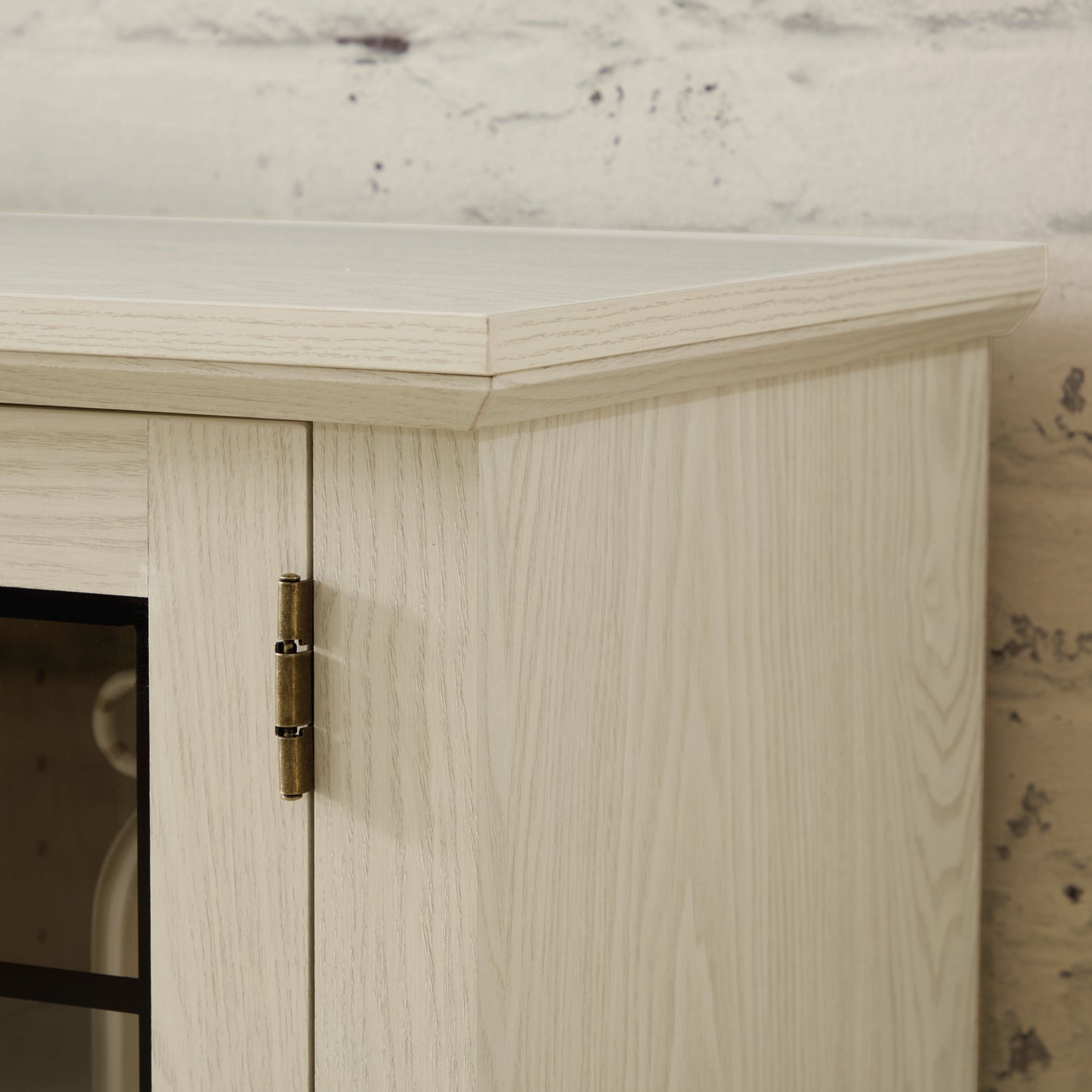 58-in modern TV stand with electric fireplace and storage in light oak finish HouseOfZazla on Tampa Home & Garden Store