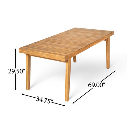 Acacia Wood Outdoor Dining Table With Slats