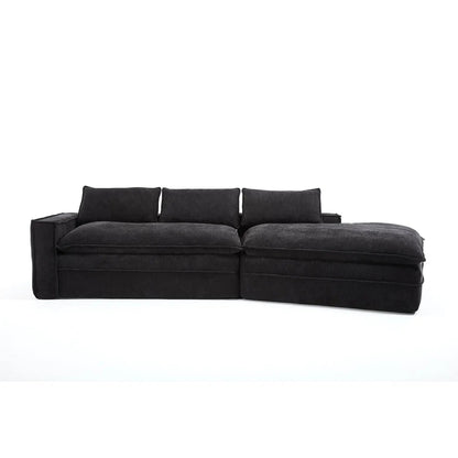 Modular sectional sofa with deep seats and right-facing chaise in charcoal fabric on Tampa Home & Garden Store