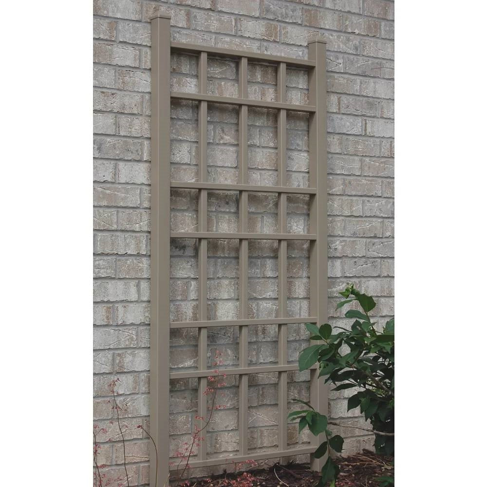 66-inch Outdoor Weather-Resistant Brown Vinyl Garden Trellis with Ground Anchors - Tampa Home & Garden Store