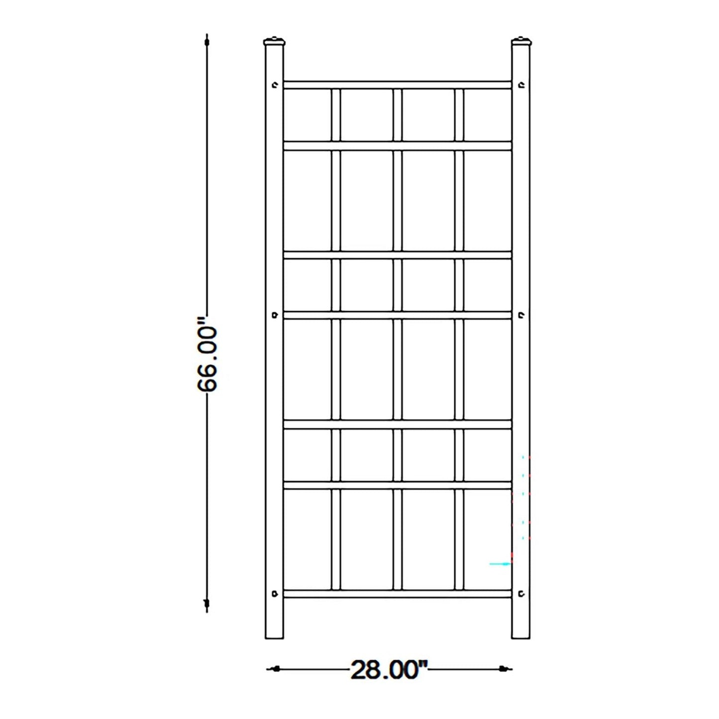 66-inch Outdoor Weather-Resistant Brown Vinyl Garden Trellis with Ground Anchors - Tampa Home & Garden Store