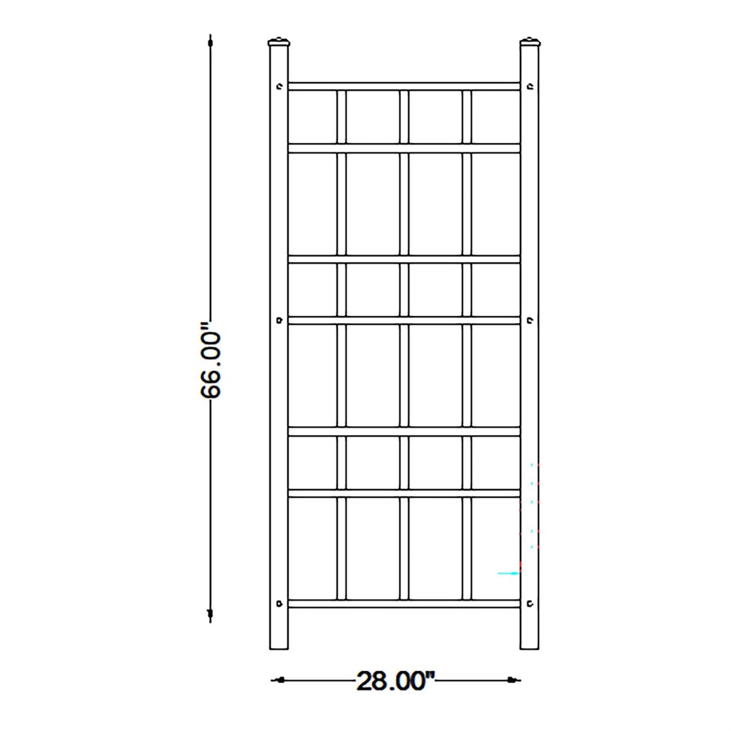 66-inch Outdoor Weather-Resistant Brown Vinyl Garden Trellis with Ground Anchors - Tampa Home & Garden Store