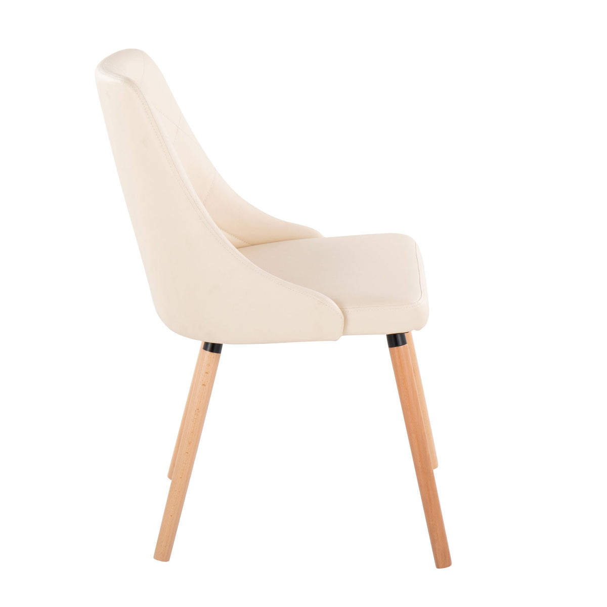 Giovanni beige dining chair with faux-leather upholstery and wooden legs HouseOfZazla on Tampa Home & Garden Store