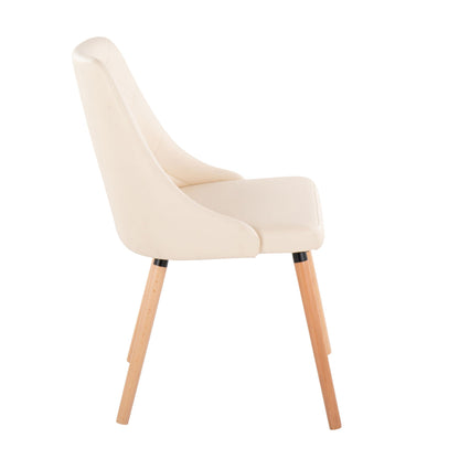 Giovanni beige dining chair with faux-leather upholstery and wooden legs HouseOfZazla on Tampa Home & Garden Store